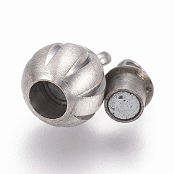 304 Stainless Steel Magnetic Clasps with Loops&nbsp;STAS-O101-57MP