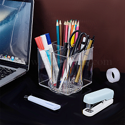Transparent Rotatable Acrylic Square Pen Holder&nbsp;AJEW-WH0766-81