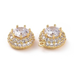 Brass Micro Pave Clear Cubic Zirconia Pendants&nbsp;ZIRC-F133-01G