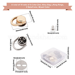 10 Sets 5 Colors Zinc Alloy Bag Lifting Ring&nbsp;FIND-GN0001-08