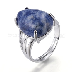 Adjustable Natural & Synthetic Gemstone Finger Rings&nbsp;RJEW-F107-A