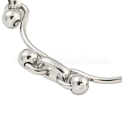 Non-Tarnish 304 Stainless Steel Ball Link Necklaces for Women&nbsp;NJEW-S426-08P