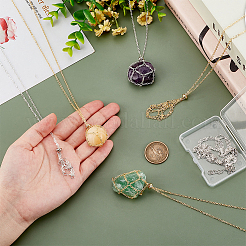 Brass Macrame Pouch Necklace Making for Gemstone Nuggets&nbsp;NJEW-PH01556