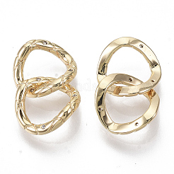 Brass Micro Pave Cubic Zirconia Linking Rings&nbsp;KK-N232-32-NF