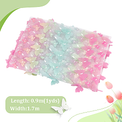 1 Yard Butterfly Polyester Embroidery Mesh Fabric&nbsp;DIY-PH0029-05