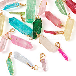 20Pcs Natural Dyed Quartz Pendants&nbsp;PALLOY-TAC0245