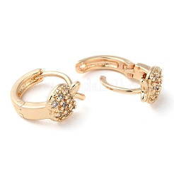 Rack Plating Brass Micro Pave Clear Cubic Zirconia Hoop Earrings for Women&nbsp;LS-EJEW-P238-04KCG