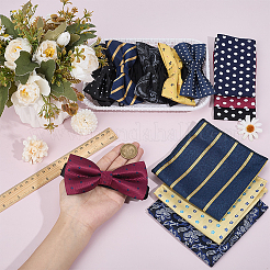 3Pcs 3 Colors Cotton Men's Suit Square Scarf&nbsp;AJEW-GO0002-87