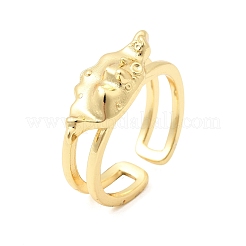 Brass Cuff Open Rings&nbsp;RJEW-C164-02A-G