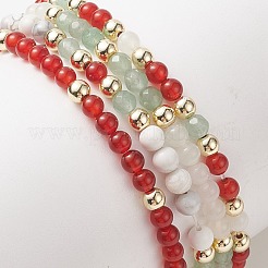 4Pcs 4 Style Natural & Synthetic Mixed Gemstone Stretch Bracelets Set&nbsp;BJEW-JB09212