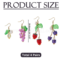4 Pairs 304 Stainless Steel Dangle Earrings&nbsp;EJEW-HS00014