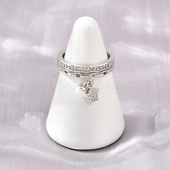 Brass Micro Pave Cubic Zirconia Finger Rings for Women&nbsp;CU-CBA0A21-03P