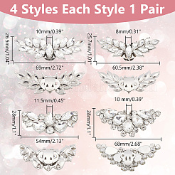 8Pcs 4 Styles Wing Alloy Rhinestone Shoe Buckle Clips&nbsp;FIND-AR0006-03P