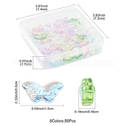 50Pcs 8 Colors Transparency Electroplate Glass Beads Set&nbsp;GLAA-FS0002-39