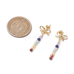 Chakra Bowknot Alloy Dangle Stud Earrings&nbsp;EJEW-JE06378-02