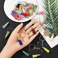 DIY Faux Suede Tassel Pendant Keychain Making Kits&nbsp;DIY-YW0010-89
