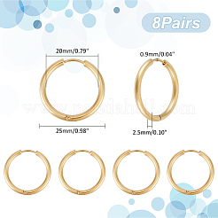 8 Pairs Ion Plating(IP) 304 Stainless Steel Huggie Hoop Earrings&nbsp;EJEW-UN0002-39