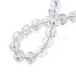 Transparent Crackle Glass Beads Strands&nbsp;X-GLAA-N051-02