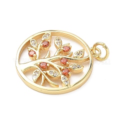 Brass Micro Pave Cubic Zirconia Pendants&nbsp;KK-D357-35G