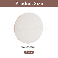 3Pcs Flat Round Wood Painting  Panels&nbsp;AJEW-AR0005-48