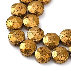 Electroplated Natural Lava Rock Beads Strands&nbsp;G-A256-F01-01E