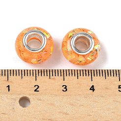 Transparent Resin Rondelle European Beads&nbsp;RESI-S023-21