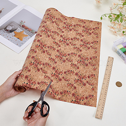 Rose Pattern Cork Fabric&nbsp;DIY-WH0504-850