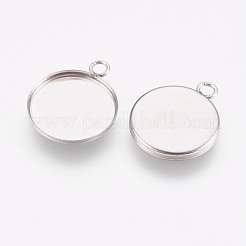 Tarnish Resistant 304 Stainless Steel Pendant Cabochon Settings&nbsp;STAS-I097-055-02P