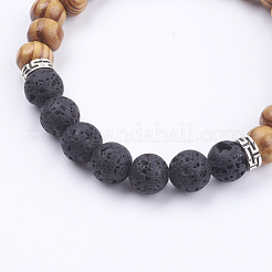 Natural Lava Rock Stretch Bracelets&nbsp;BJEW-JB03635-01