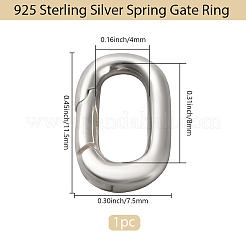 1Pc 925 Sterling Silver Spring Gate Rings&nbsp;STER-BBC0008-50D