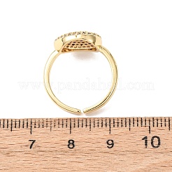 Brass Micro Pave Cubic Zirconia Cuff Open Rings for Women&nbsp;RJEW-K264-09D-G