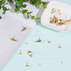 Teardrop Brass Stud Earring Findings&nbsp;KK-CN0003-41