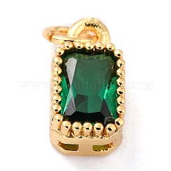 Real 18K Gold Plated Brass Inlaid Cubic Zirconia Charms&nbsp;ZIRC-L100-075G-02