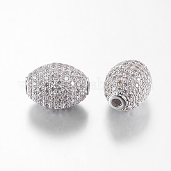 Brass Micro Pave Cubic Zirconia Beads&nbsp;ZIRC-F001-53P