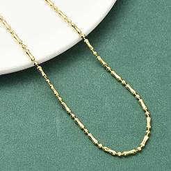 2MM Round Dog Bone Shape Brass Link Chain Necklaces for Women&nbsp;NJEW-K271-17G