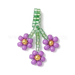 7Pcs 7 Colors Glass Seed Bead Pendants&nbsp;PALLOY-MZ01236