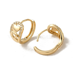 Brass Micro Pave Cubic Zirconia Hoop Earring&nbsp;EJEW-L271-05KCG-03