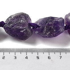 Raw Rough Natural Amethyst Beads Strands&nbsp;G-J388-A11-01