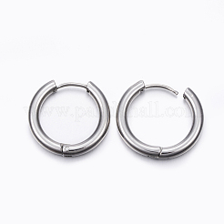 Tarnish Resistant 202 Stainless Steel Huggie Hoop Earrings&nbsp;EJEW-F111-18mm-P01