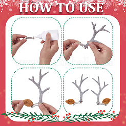 12Pcs Resin Antler Snowman Hand Branch&nbsp;DOLL-GF0001-06B