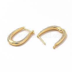 Cubic Zirconia Teardrop Hoop Earrings&nbsp;EJEW-G341-06G
