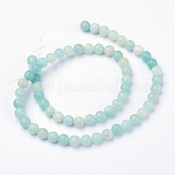 Natural Flower Amazonite Round Bead Strands&nbsp;G-L374-03-6mm