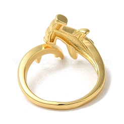 Rack Plating Brass Cuff Rings for Women&nbsp;RJEW-G325-04E-G