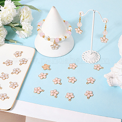 30Pcs Light Gold Plated Alloy Enamel Pendants&nbsp;ENAM-SC0006-75B