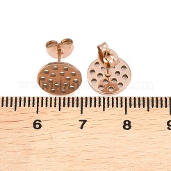 304 Stainless Steel Stud Earring Findings Ion Plating(IP)&nbsp;STAS-P434-06C-RG