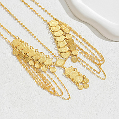 Luxury Elegant Brass Middle Eastern Ramadan Classic Coin Tassel Pendant Face Chain Hair Accessoris Jewelry for Women&nbsp;MX8477