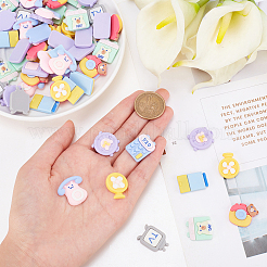 80Pcs Opaque Resin Cabochons&nbsp;CRES-SC0002-47