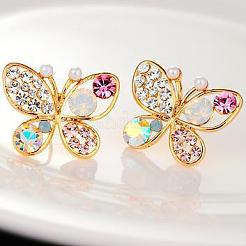 Alloy Rhinestone Stud Earrings&nbsp;FS-WGE0756-01
