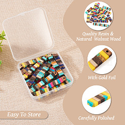 24Pcs 12 Styles Translucent Resin & Walnut Wood Big Pendants&nbsp;RESI-TA0002-05