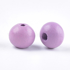 Dyed Natural Beech Wood Beads&nbsp;X-WOOD-T015-42